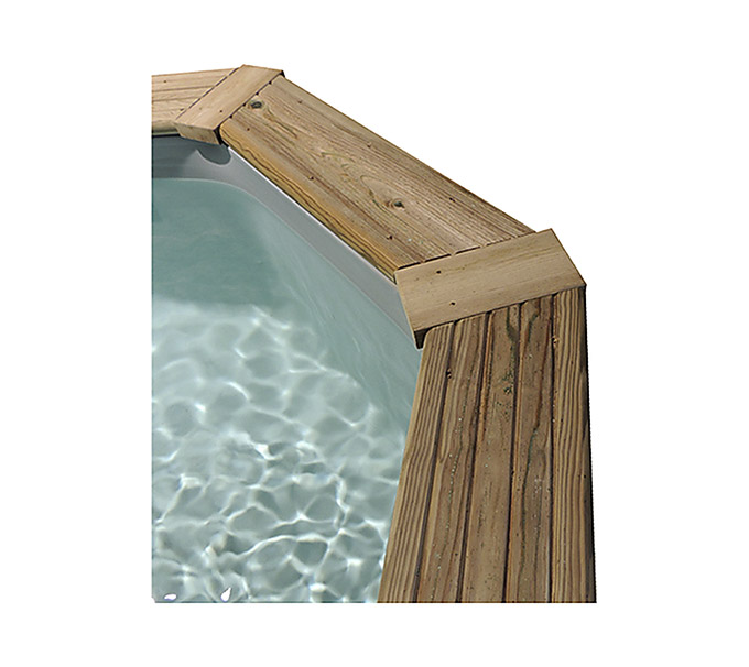 Margelle pour piscine en bois