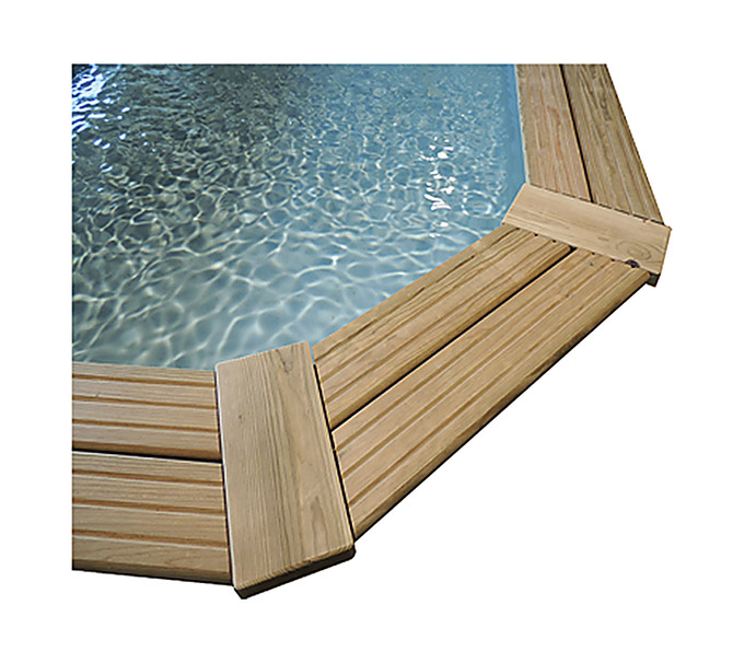 Margelle pour piscine en bois